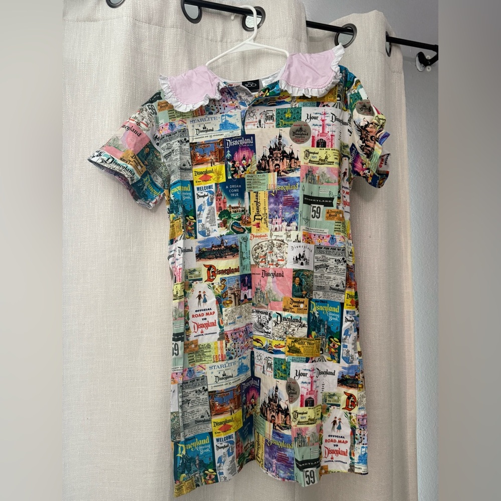 Disney Parks 100 Anniversary Mini Shirt Dress with Peter Pan Collar